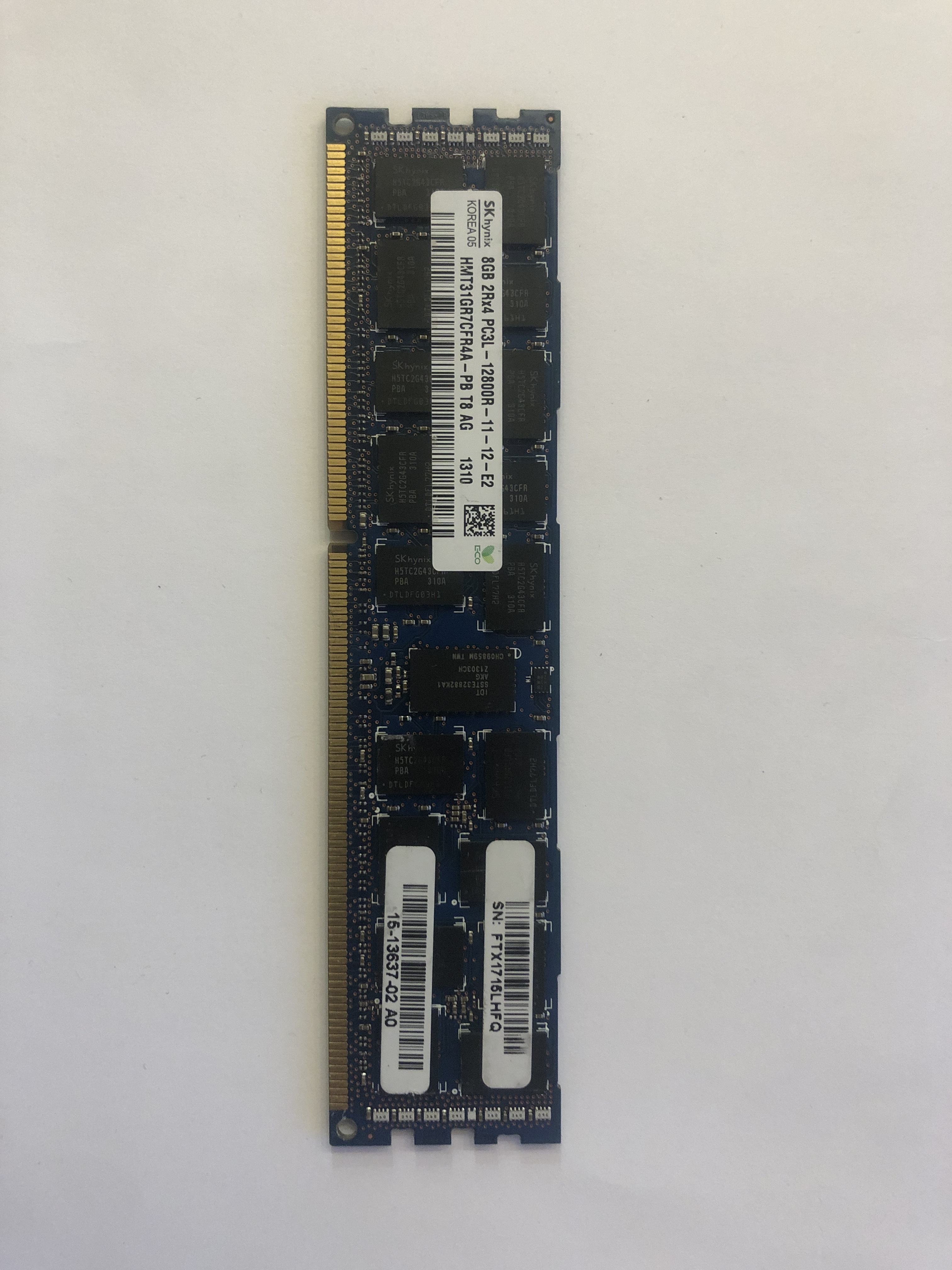 Оперативная память 8 GB REG (SK Hynix 8Gb 2Rx4 PC3L-12800R-11-12 HMT31GR7CFR4A-PB 15-13637-02)