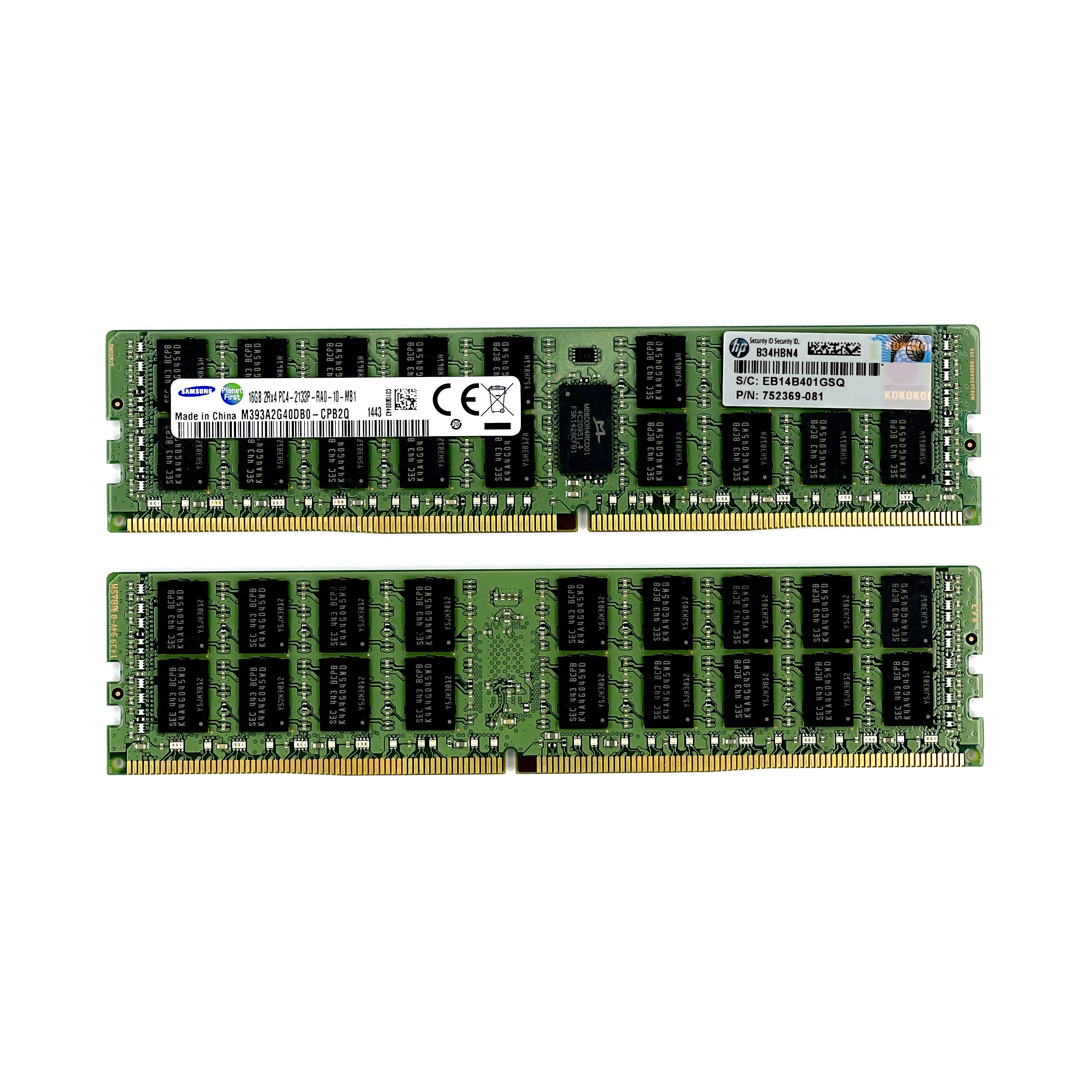 Оперативная память 16 Gb REG (HP Samsung DDR4 ECC REG 16Gb 2Rx4 pc4-2133P-RA0-10 M393A2G40DB0-CPB2Q (752369-081))