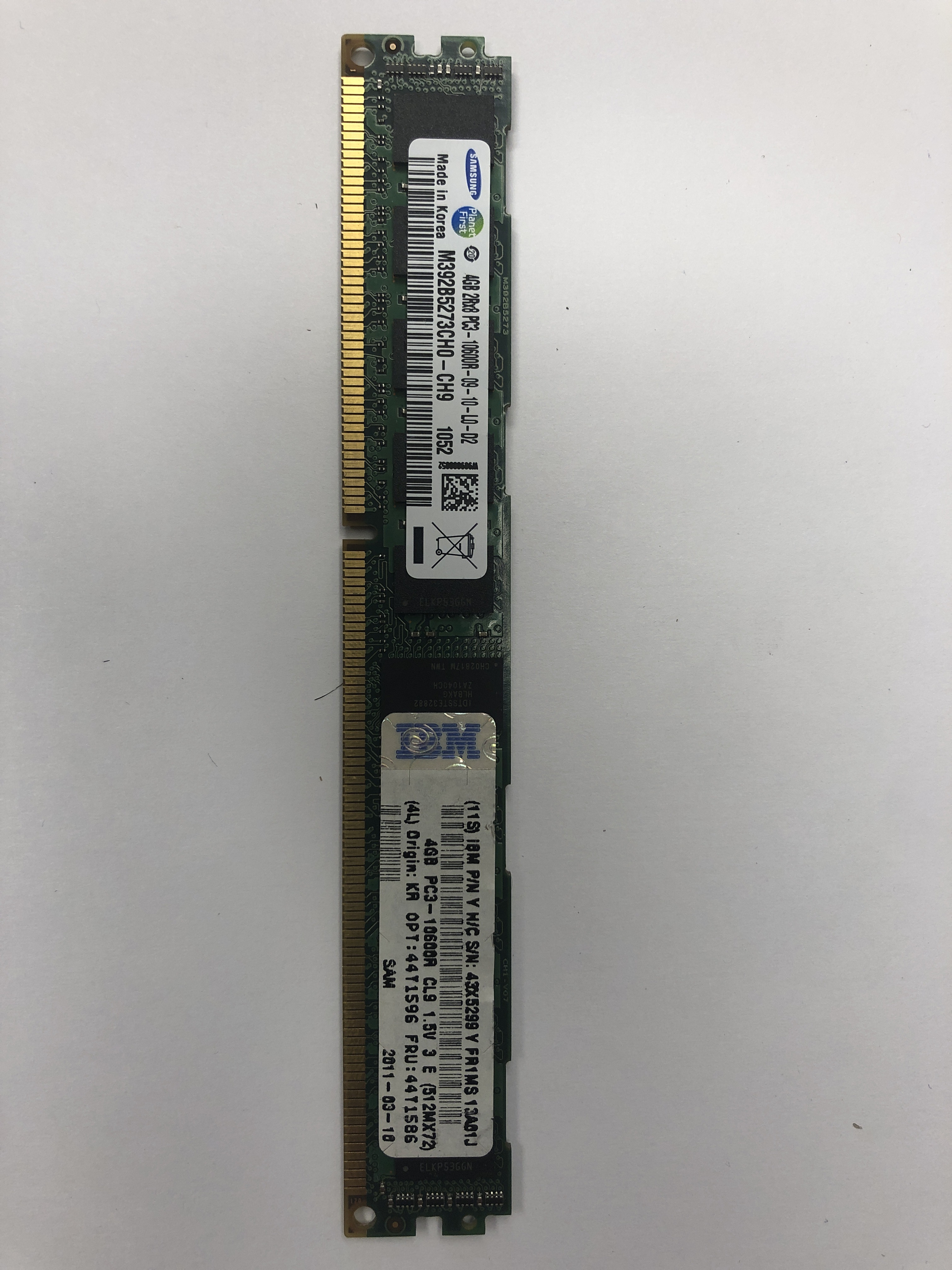 Оперативная память 4 GB REG (IBM Samsung  ECC REG 4Gb 10600R PC3 M392B527CHO.-CH9 (43X5299))