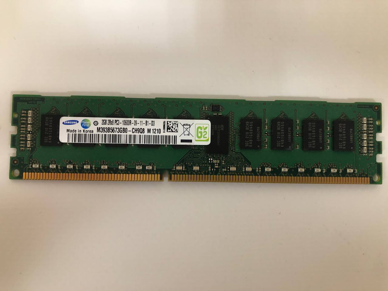 Оперативная память 2 GB REG (HP SAMSUNG 2GB 2RX8 PC3-10600R-09-11 M393B5673GB0-CH9Q8 500202-161)