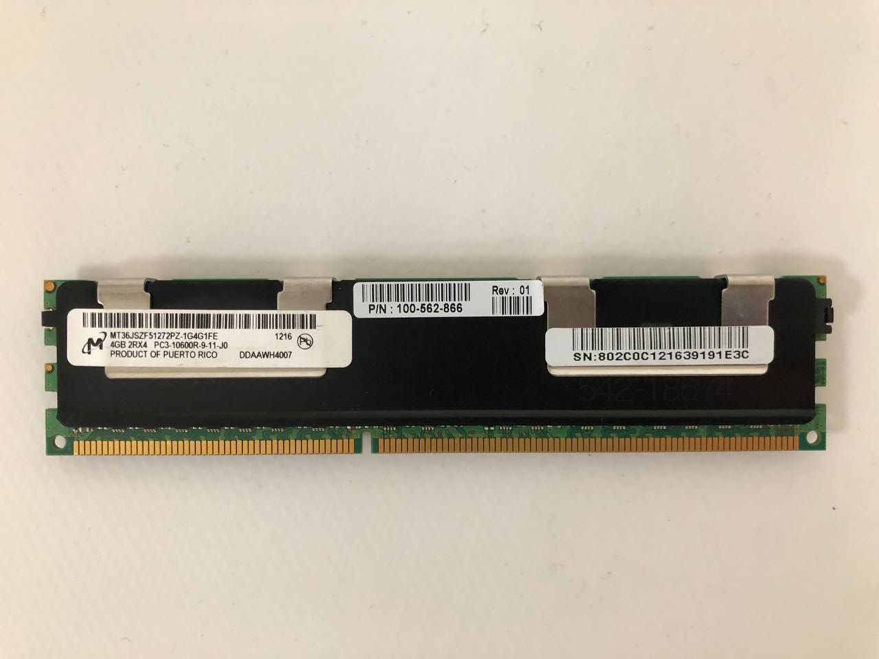 Оперативная память 4 GB REG (EMC Micron 4GB 2Rx4 PC3-10600R MT36JSZF51272PZ (100-562-866))
