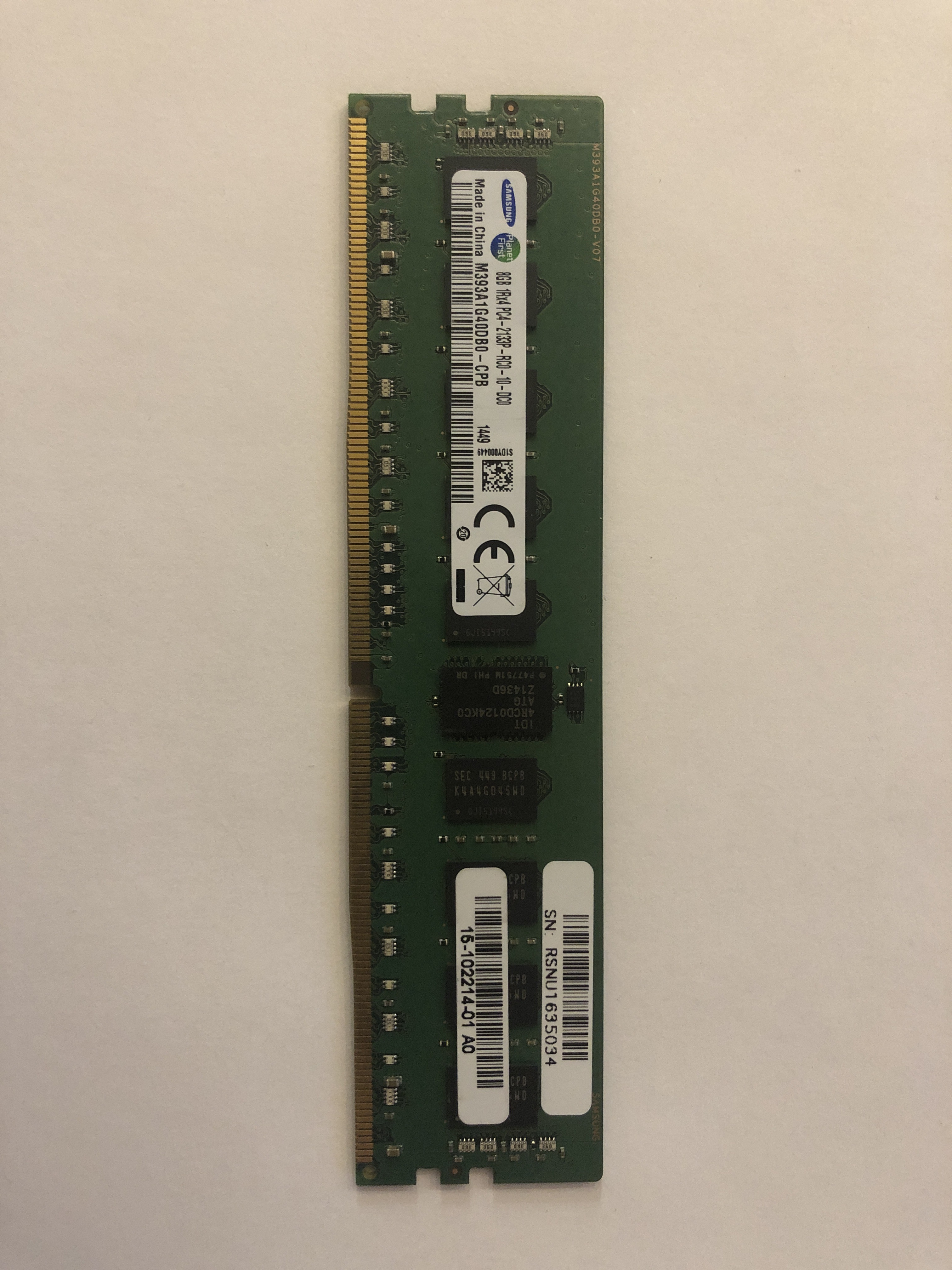 Оперативная память 8 Gb REG (Samsung 8Gb 1Rx4 PC4-2133P-RC0
