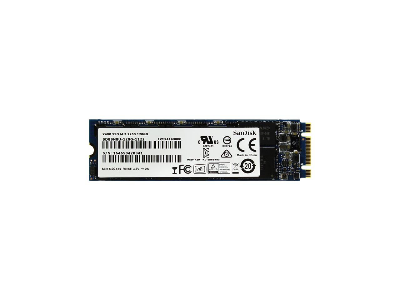 SATA SSD-накопитель (IBM/SanDisk SSD 128Gb 6Gb/s X400 M.2 SD8SN8U-128G-1001 (FRU: 00UP618) M.2 Sata)