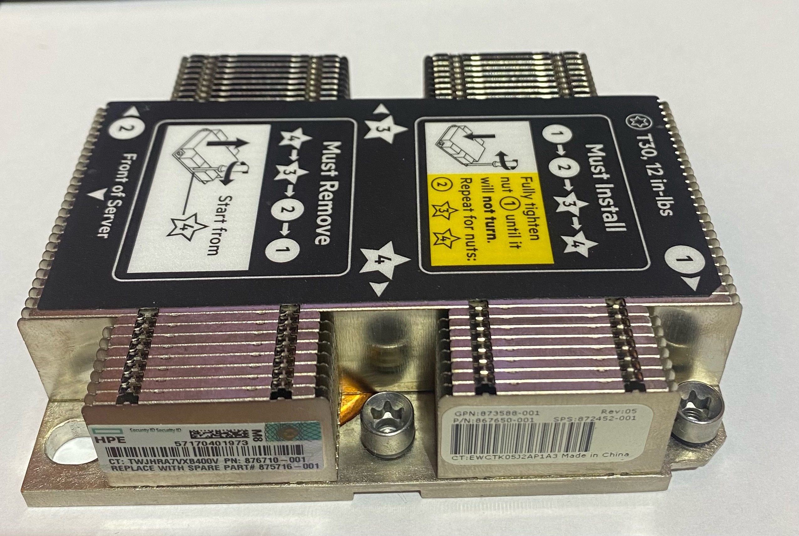 Радиаторы HP (1U DL360 G10 (873588-001) 876713-001 867650-001)