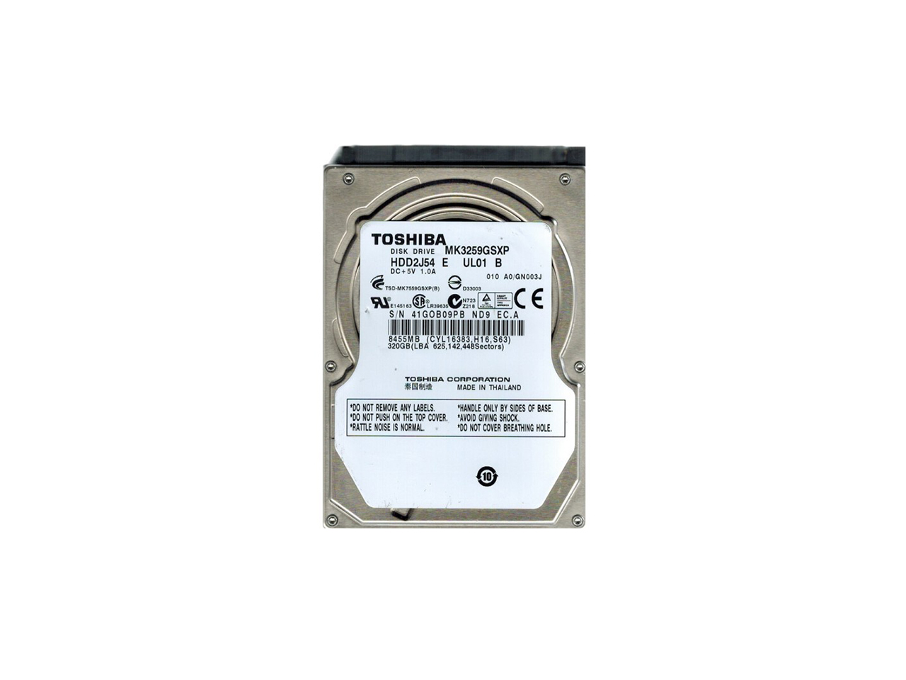 SATA HDD (HGST 320 GB SATA 7200 RPM 2.5" H2T3201672S7 0a78743)