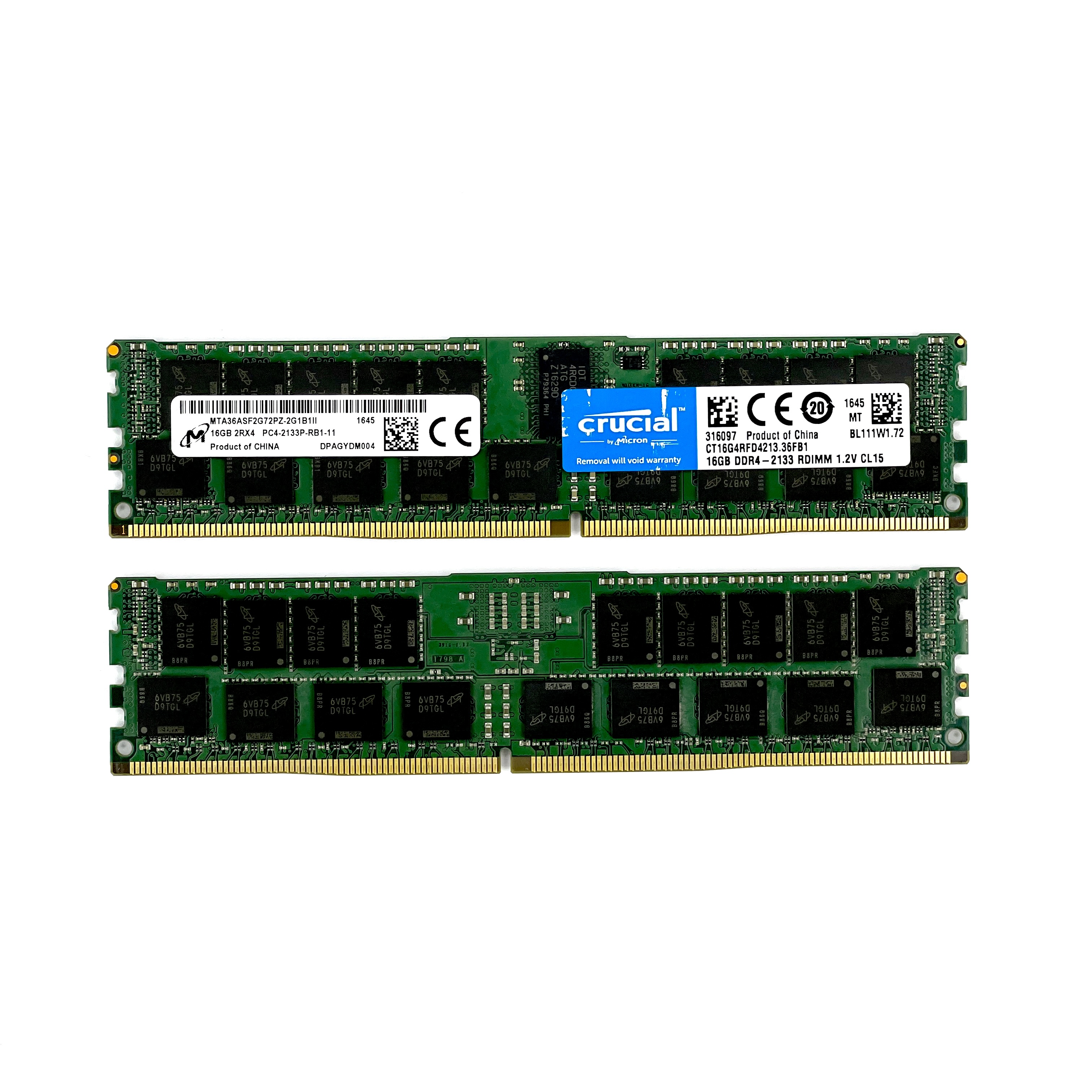 Оперативная память 16 Gb REG (Micron Crucial DDR4 ECC REG 16Gb 2Rx4 pc4-2133P-RB1-11 MTA36ASF2G72PZ-2G1B1II)