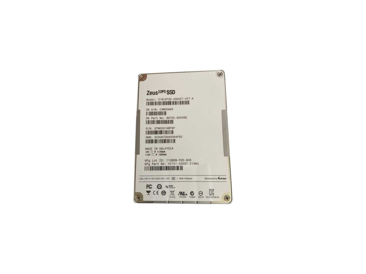 SAS SSD (Zeus, 200 GB, SAS, 2.5", Z16IZD2B-200UC-HIT-A, SSD)